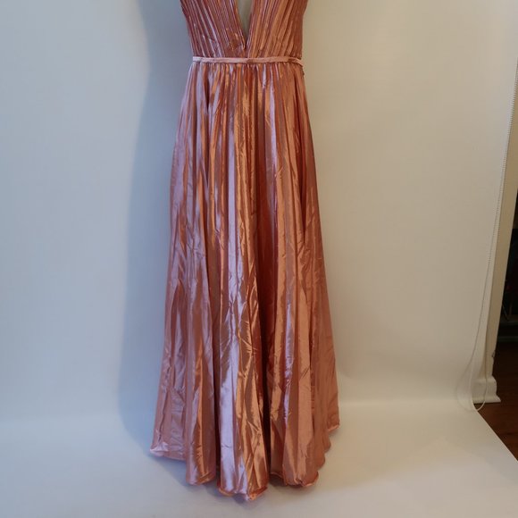 NWT Womens Ieena Mac Duggal Pink Strappy Pleated Plus Size Gown Dress 20 - Picture 6 of 15